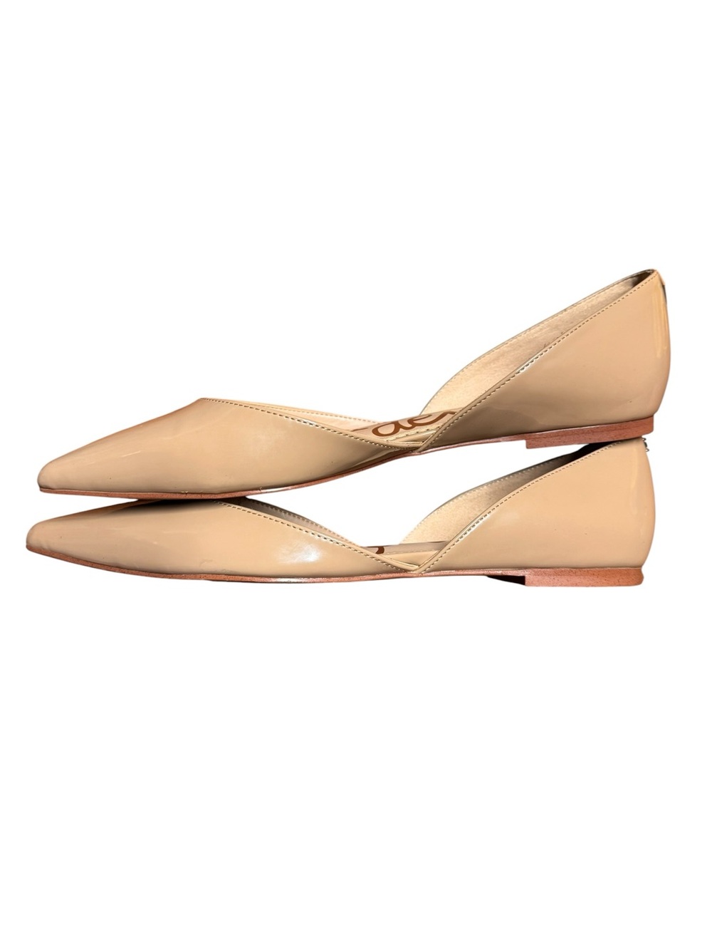 Sam Edelman Rodney D’Orsay Flats Size 8M Beige Patent Pointed Toe Slip On Shoes - Picture 3 of 10